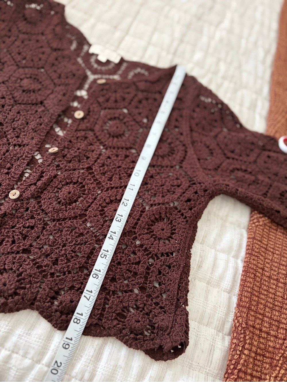 Rebellion Cropped Crochet Open Knit Cardigan - Picture 10 of 10